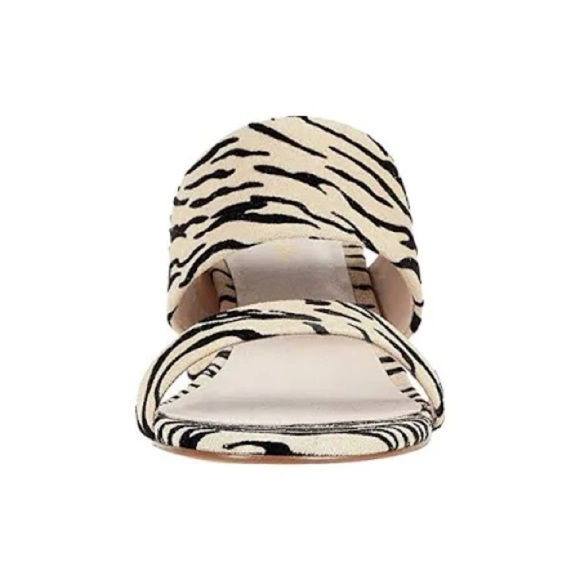 42 GOLD Liya Suede Zebra Print Block Heels NWOB Size 8.5 - Picture 3 of 5